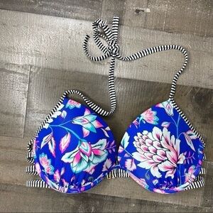 NWOT Shade & Shore Multicolored Floral Bikini Top 34D